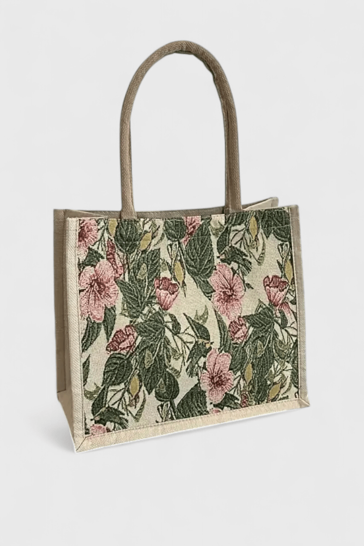Bolsa de Yute Taila con Estampado Floral y Diseño Ecológico - SC