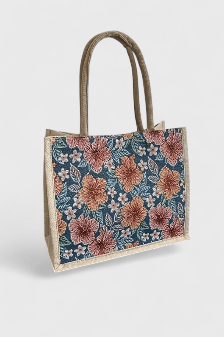 Bolsa de Yute Taila con Estampado Floral y Diseño Ecológico - SC
