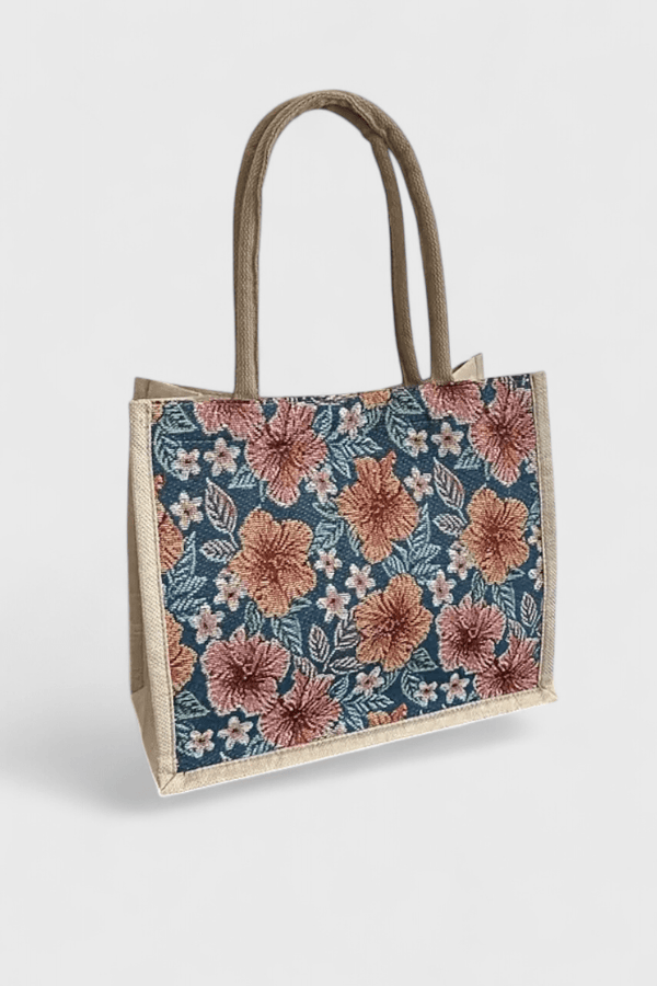 Bolsa de Yute Taila con Estampado Floral y Diseño Ecológico - SC