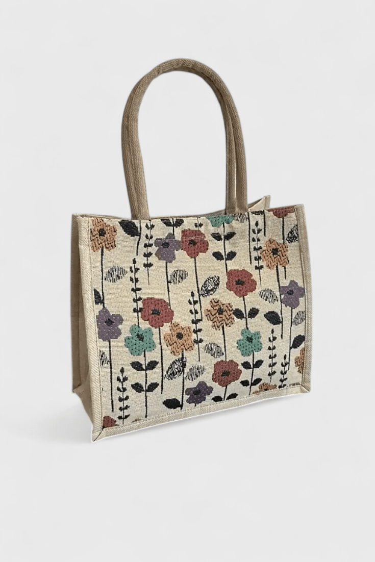 Bolsa de Yute Taila con Estampado Floral y Diseño Ecológico - SC