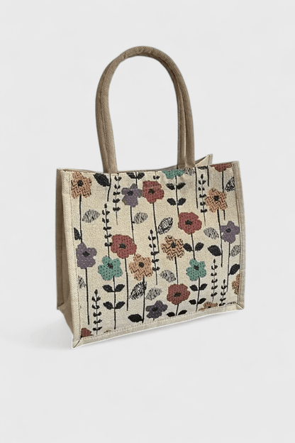Bolsa de Yute Taila con Estampado Floral y Diseño Ecológico - SC