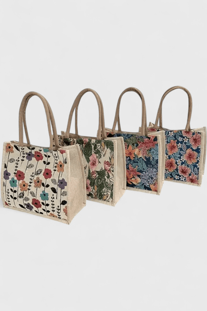 Bolsa de Yute Taila con Estampado Floral y Diseño Ecológico - SC