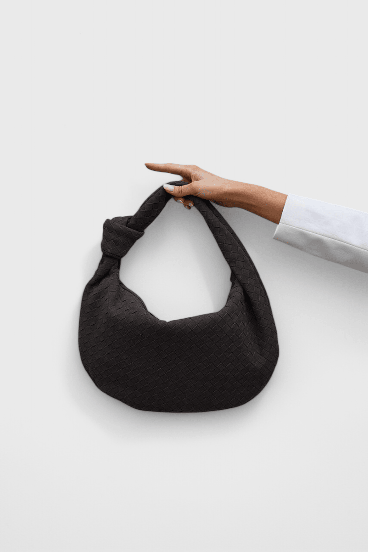 Bolso Tejido Mediano Lila con Detalle de Nudo - SC