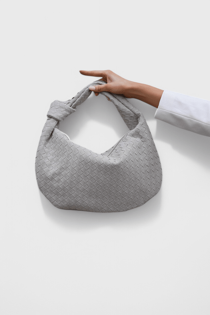 Bolso de Hombro Tejido Mediano Sage - SC