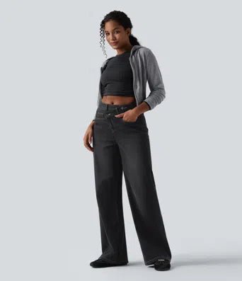 Helena Flex™ | Vaqueros holgados asimétricos de talle alto - SC