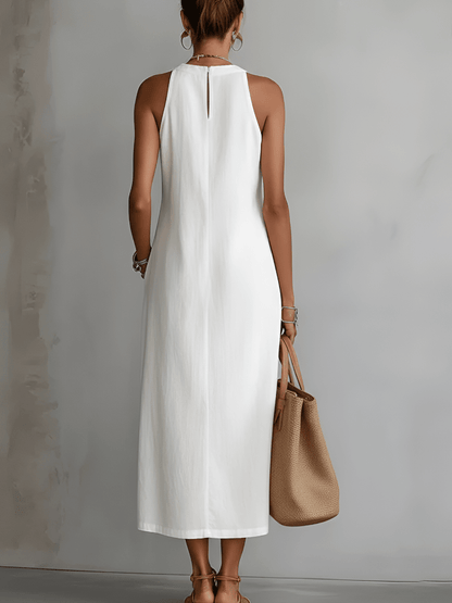 Jimena - Vestido Midi con Cuello Mao - SC