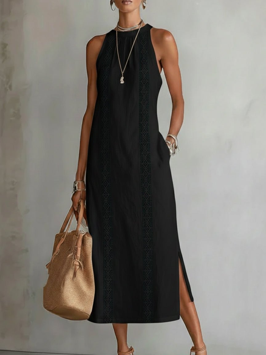 Jimena - Vestido Midi con Cuello Mao - SC