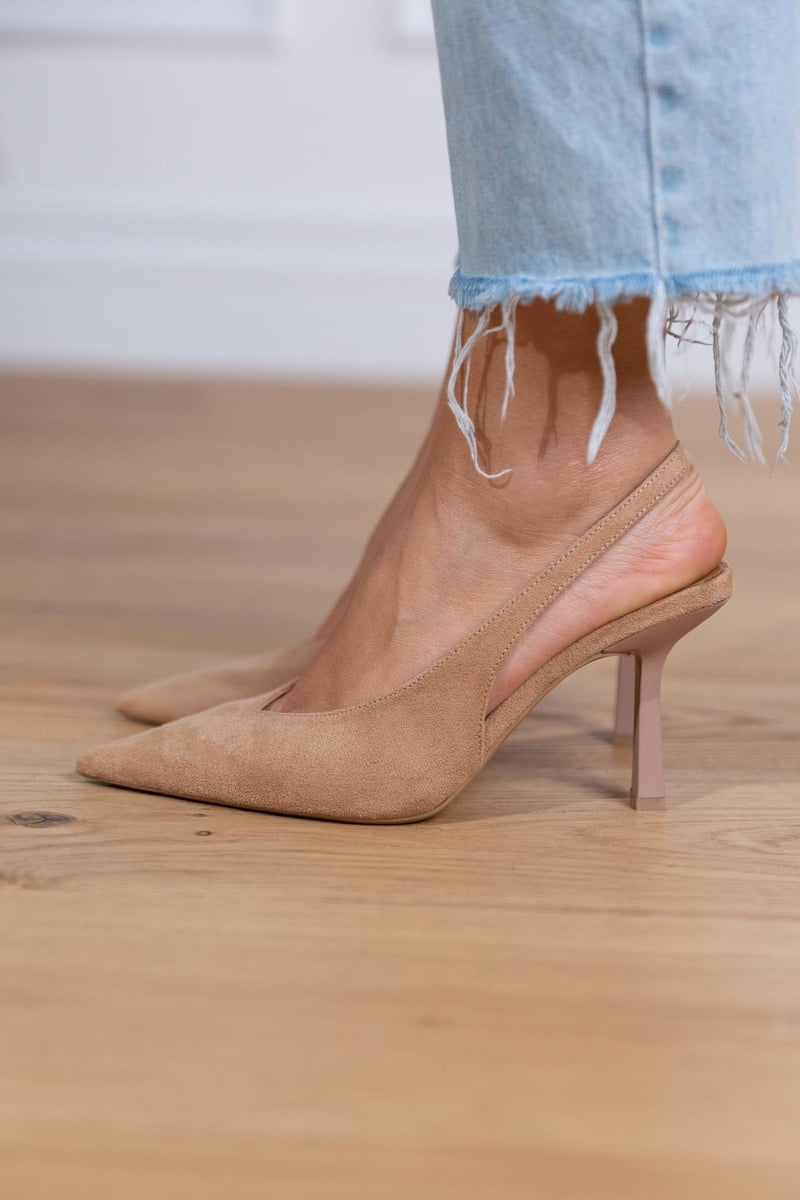 Marlena™ | Tacones bajos de color nude - SC