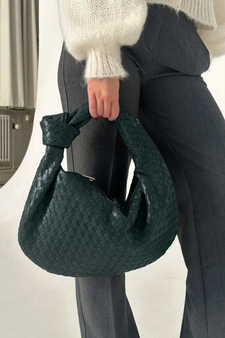 Bolso de Hombro Tejido Mediano Sage - SC