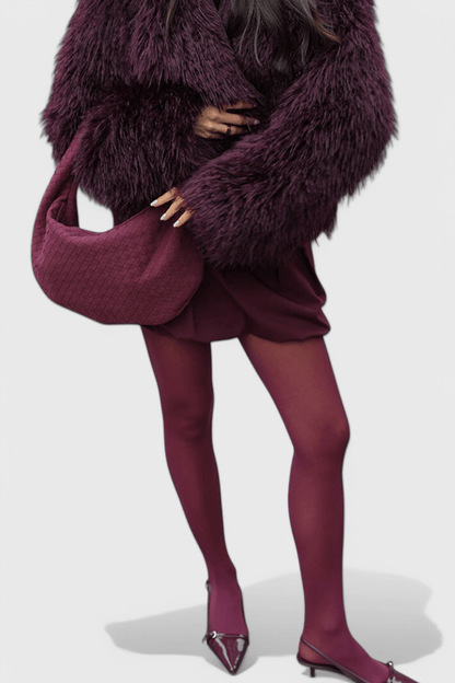 Bolso Tejido Mediano Lila con Detalle de Nudo - SC
