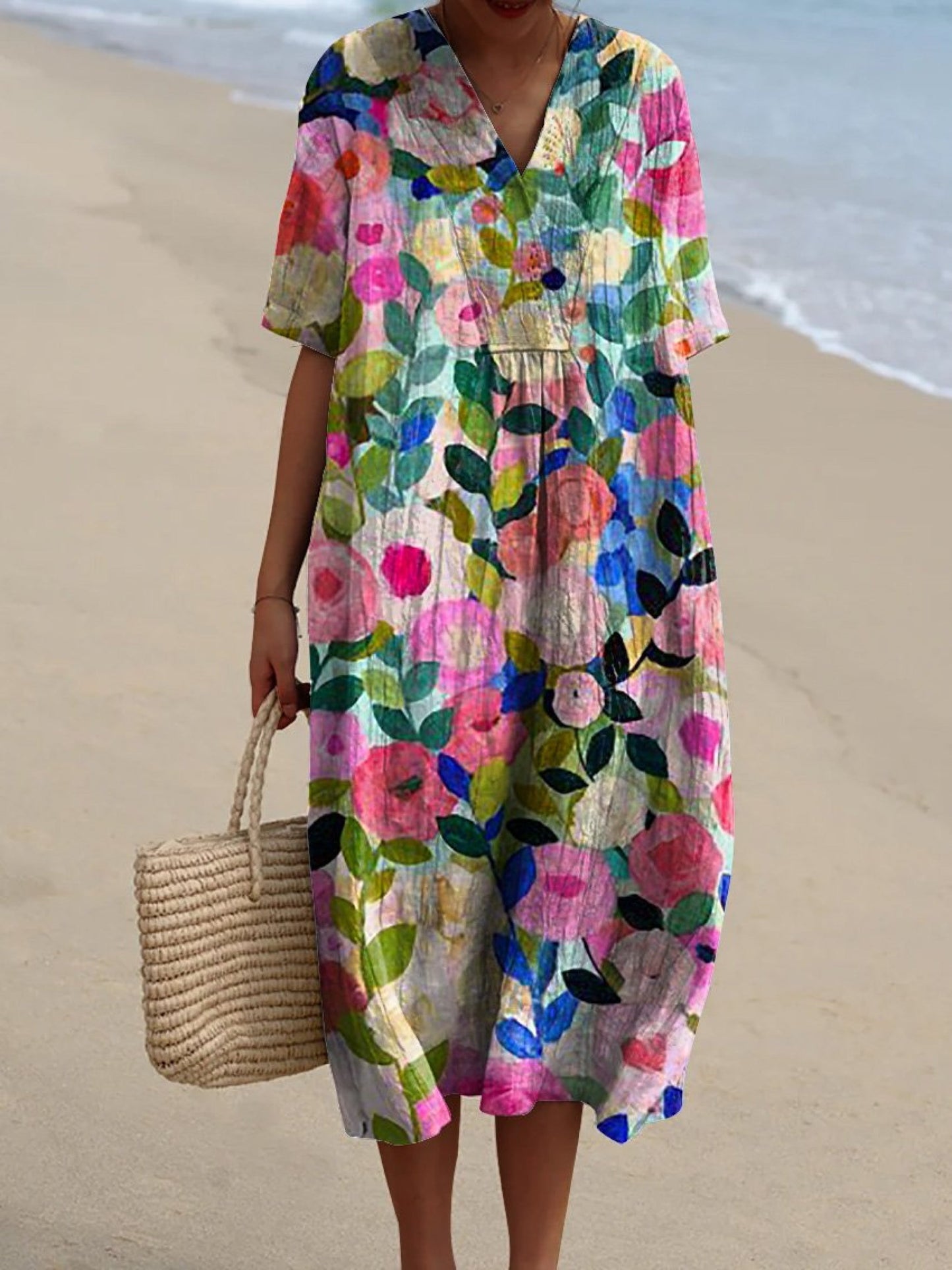 Vestido floral estilo vintage - SC