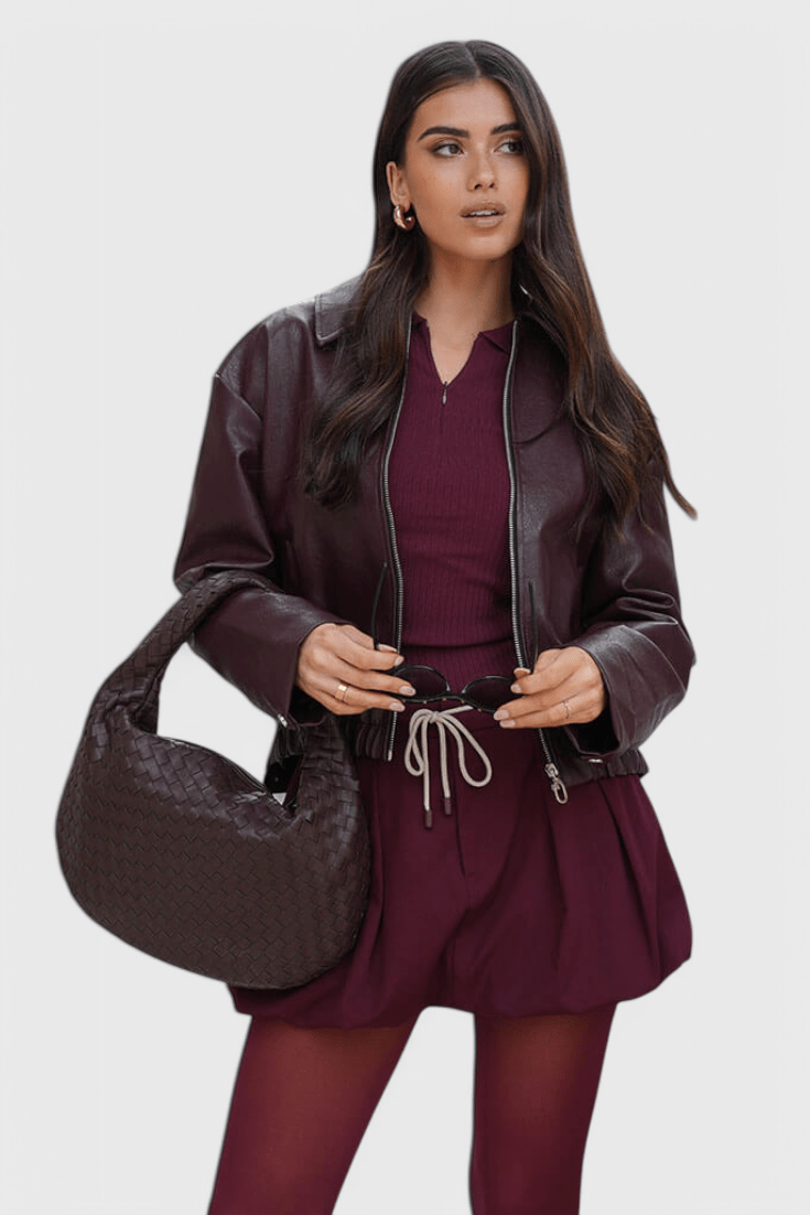 Bolso de Hombro Tejido Mediano Sage - SC