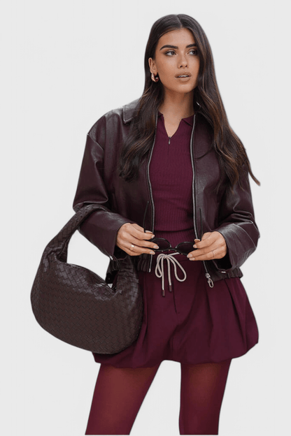 Bolso Tejido Mediano Lila con Detalle de Nudo - SC